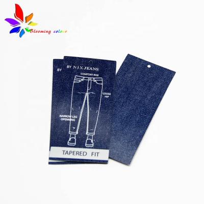 China Recyled Hot Sale Customized Design Printing Jeans Garment Clothing Hang Tags for sale