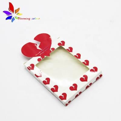 China Recyclable Broken Heart Shape Eyelash Custom Box Lashes Packaging Box Fit Two Pair for sale