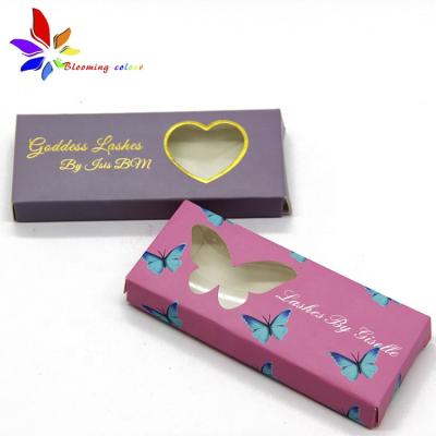 China Recyclable Wholesale Custom Eyelash Box With Butterfly Window Private Label Lashes Box for sale