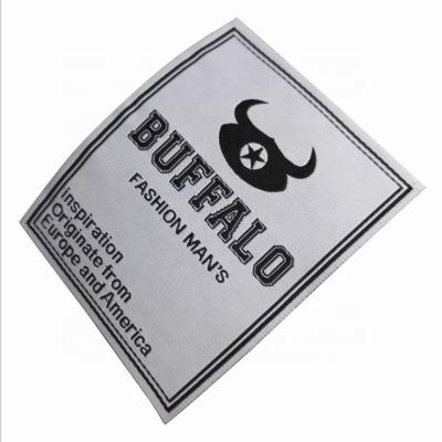 China Viable Custom Logo Apparel Woven Label Cotton Garment Warning Label for sale