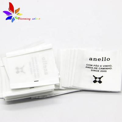 China Sustainable Custom Garment Label With Private Label Printed Satin Woven Label For Apparel for sale