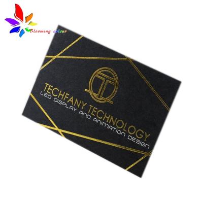 China Luxury Black Plastic Gold Stamping Paper Plastic Private Custom Business Card Kraft for sale