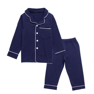 China 2022 Children's pajamas set long sleeve cotton K07 child pajamas sale baby children soild color 100% cotton thermal warm simple sleepwear sets for sale