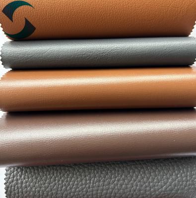 China 100% Polyester brushed PVC Leather Fabric 1.10mm 25-50M/Roll Anti-Mildew for sale