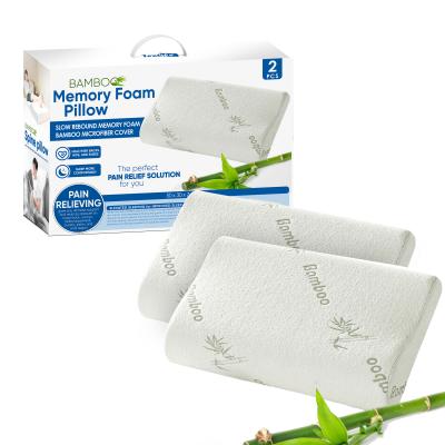 China Orthopedic Neck Bamboo Cutout Memory Foam Fiber Memory Fabric Sleeping Memory Foam Cervical Pillow for sale