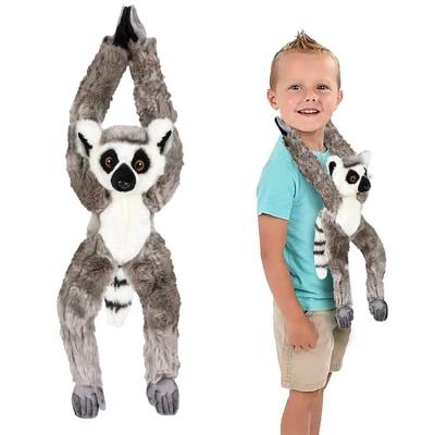 China Cute Stuffed Lemur Plush Toy Hanging Ring Tailed Lemur Pillow Nursery Decor Soft Chewable Plush Pillow for sale