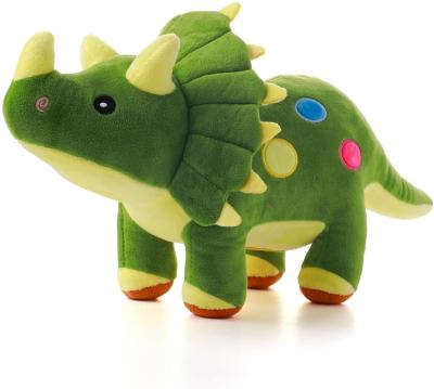 China Fluffy Plush Friend Hugging Soft Plush Toy Triceratops Plush Pillow Cushion Green Dinosaur for sale