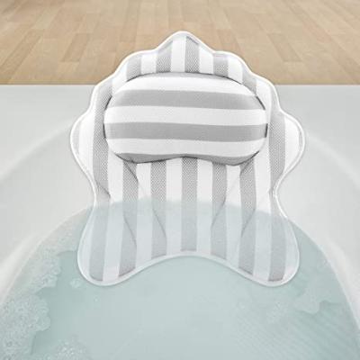 China Luxury Inflatable Bathtub Contour Gray Bath Neck Pillow Cushion Inflatable Spa Gray Bath Pillow For Tub for sale