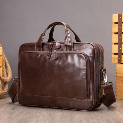 China Custom Diagonal Laptop Shoulder Leather PU Office Bag Briefcases Vintage For Men for sale