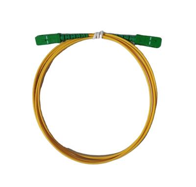 China UPC Fiber Optic Patch Cord Outdoor / Indoor Polish Singlemode Yellow Fiber Jumper 1m for sale