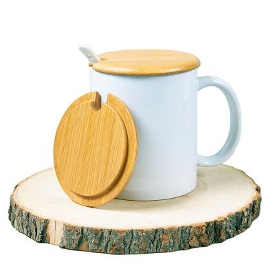 China Sustainable 400ml Eco Mug Gift With Handle And Bamboo Cap Coffee Travel Mug for sale