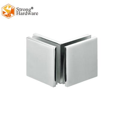 China Easy To Install And Safe 90Degree Double Sided Bathroom L Connector Glass Corner Connector for sale