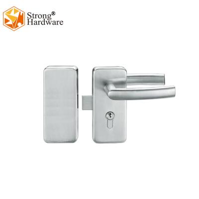 China GL-03LS Glass Door Security Sliding Glass Door Lock Stainless Steel Pivot Glass Door Lock With Lever Handles Lock for sale