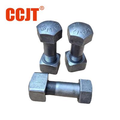 China Forged Black Zinc Finish PC300 D65 40Cr Steel Plow Bolts And Nuts Set for sale