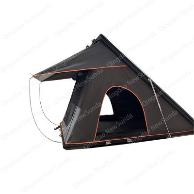 China Trigone/V-type Ground Nail Selling Aluminum Hard Shell Aluminum Hard Shell Top Tent, Semi-automatic Waterproof Outdoor Triangle Aluminum Roof Top Tent for sale