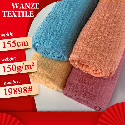 China Stretch Cotton Knitted Stripe Jersey Fabric Slippers 150g Cotton Stretch Knitted Top Fabric for sale