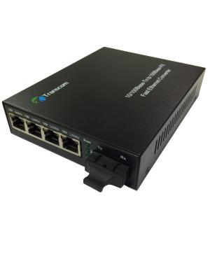 China 10/100/1000M SFP Gigabit Ethernet Media Aangedreven Convertor Enige Wijze gelijkstroom Te koop