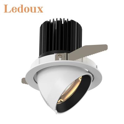 China LEDOUX Modern High Quality Aluminum Recessed Adjustable No Strobe Spot Home Light 10W 15W 20W 30W Led Down Light for sale