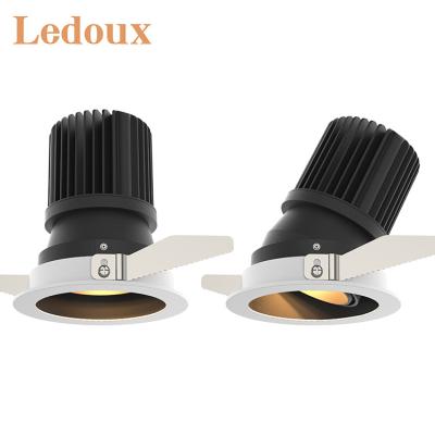 China LEDOUX Modern High Quality Aluminum Recessed Spot Light 20W 30W Aluminum Adjustable Angle COB Spot Led Down Light for sale