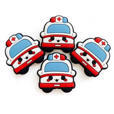 China Soft Toy BPA Free DIY Pacifier Chain Accessories Baby Teething Toys Ambulance Focal Silicone Animal Beads For Pens for sale