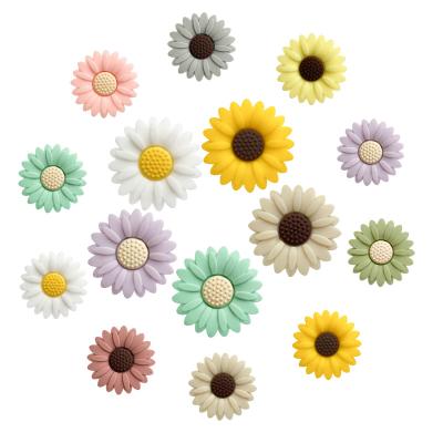 China Soft Toy New Baby Teething Beads Tiny Rod Rodent Food Grade DIY Pacifier Nursing  Daisy Shape Loose Beads for sale