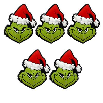 China Soft Toy New cartoon grinch shaped Baby  christmas  focus silicone beads for pen keychain making silicone beads for sale