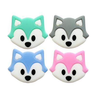 China Soft Toy Wholesales bpa free Food grade fox Animal Silicone Teething Loose Beads for sale