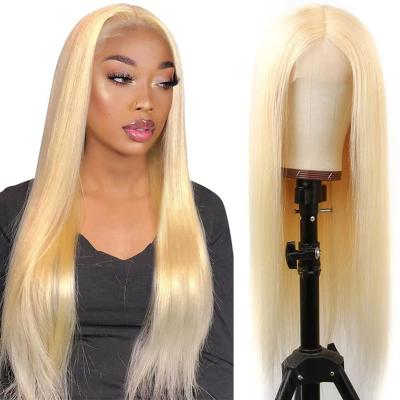 China Body Wave 613 Ash Blonde HD Sheer Swiss Lace Frontal Wig Pre Plucked Full Lace Straight Front Wigs Brazilian Human Hair For Women for sale