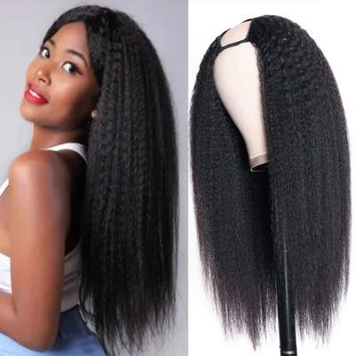 China Wholesale Brazilian Remy Human Natural Hair U Part Wig Silky Straight U Part Wig 150% Density Silky Straight U Shape Wig For Black Women for sale