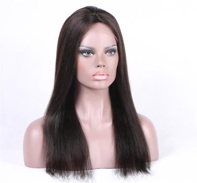 China Unprocessed Silky Straight Full Wave Top Grade Mink Straight Brazilian Human Hair Lace Wig for sale