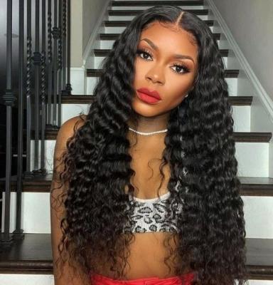 China 100% Virgin Human Hair Deep Wave Wigs, Peruvian Hair Wholesale ELEES Deep Wave Human Hair Bundles With Closure for sale