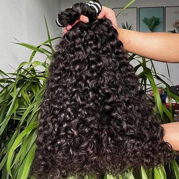 China Wholesale Mink Curly Brazilian Water Wave Hair Bundles Vendors Water Virgin Brazilian Curly Wave Hair Bundles Vendor With Closure for sale