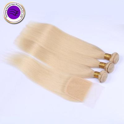 China Best Quality Silky Straight Brazilian Wave Virgin Hair 613 Bundles With Closure Headband for sale