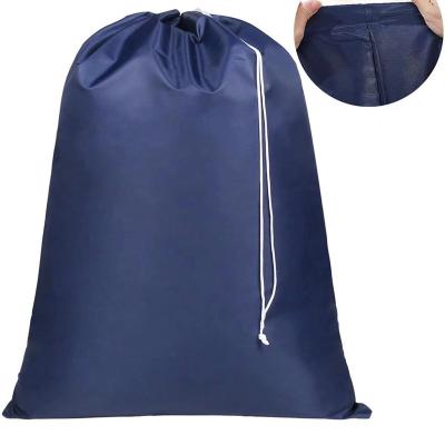 China Durable Promotional Travel Clothes Drawstring Bag Waterproof Dirty Extra Heavy Duty Nylon Laundry Bag for sale