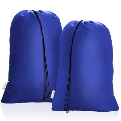 China Durable Customized Blue Waterproof Commercial Laundry Bag Polyester Suction Resistant Twine for sale