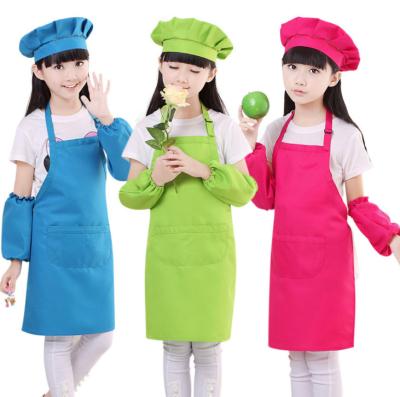 China Free Shipping Eco - Friendly Custom OEM Cheap Promotional Blue Kids Chef Hat And Apron For Boys Girls for sale