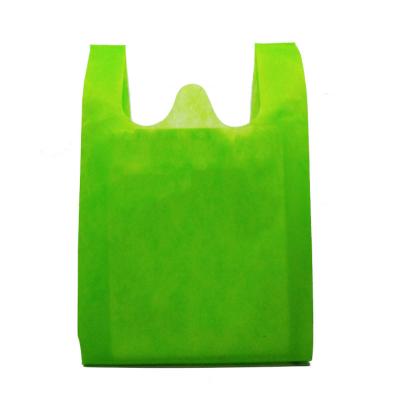 China Eco-friendly Customized Printing Logo W Cut U Cut Non Cut T-shirt Vest Woven Fabric Package Shopping Bag For Supermarket Grocery Store for sale