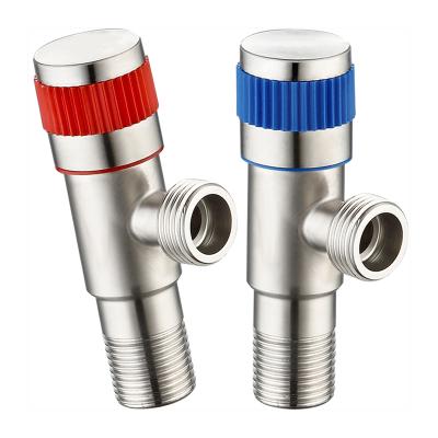 China With diverter 304 stainless steel angle valve heater switch thickened red and blue sign bathroom angle valve for sale