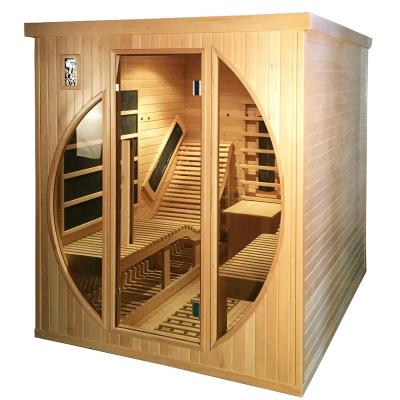 China Luxurious 2020 Control Panel Computer Laydown Carbon Fiber Heater Wooden Infrared Sauna Room 2 Person Sauna for sale