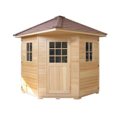 China Hot Selling Outdoor Computer Control Panel Hemlock Sauna Far Infrared Wooden Barrel for sale