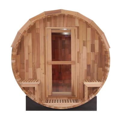 China New 4-6 Person Computer Control Panel Outdoor Canadian Red Cedar Barrel Far Infrared Sauna for sale