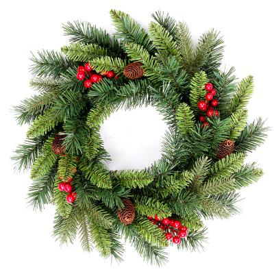 China Fireproof is new quality hot available fashion PVC artificial Christmas green plastic garland for sale