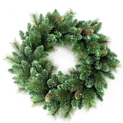 China Fireproof Is Available 2021 Christmas Ornaments Artificial Garland Flowers 60cm Christmas Decoration Wreaths for sale