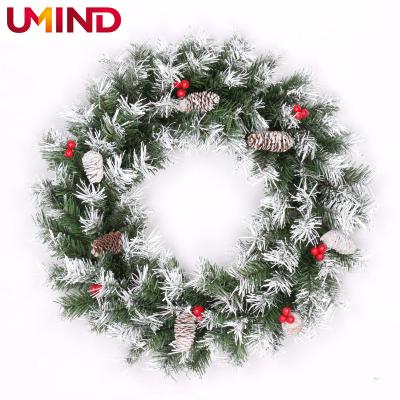 China Fireproof is available China Wholesale Artificial Cheap Plastic Decorative Christmas Decorations Flowers and Wreath for sale