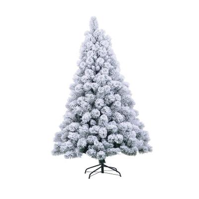 China Fireproof Is Available Christmas Decoration Pine White Snowfall Christmas Tree With Umbrella Base for sale