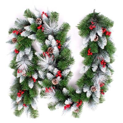 China Fireproof is available Garland Christmas Decoration Christmas Snowfall Berries and Balls Red Garland for sale