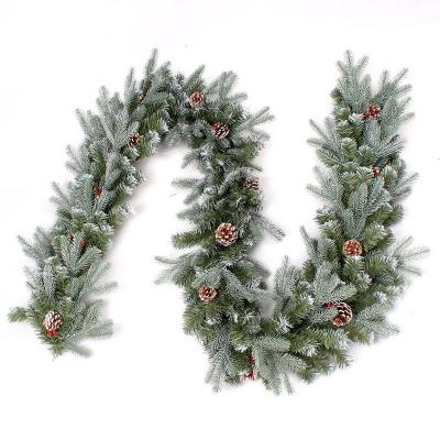 China Fireproof is available 2m artificial Christmas Garland Decoration Home Party Christmas wreath for sale