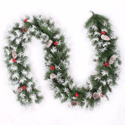 China Fire Retardant Is Available Wholesale Artificial Outdoor Indoor PVC Decorations Christmas Wreath With Red Berry for sale