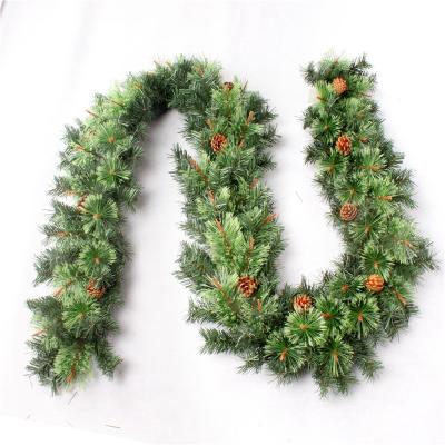 China Fireproof is available home decoration gift Christmas wreath with pine needle, PVC, pinecone 2022 for sale