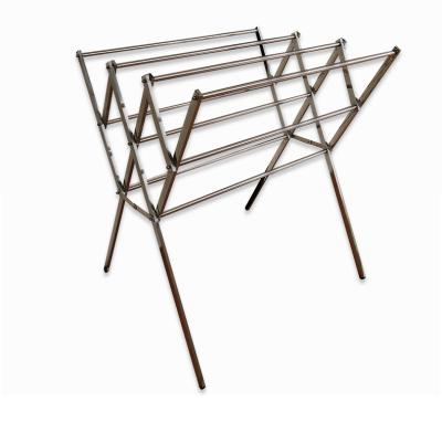 China China Wholesale Minimalist Single Folding Stainless Steel Towel Rack Floor Folding Drying Stand for sale